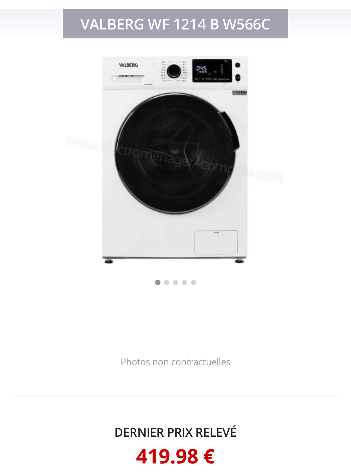 Lave-Linge VALBERG 12 Kg GARANTIE 1 AN
