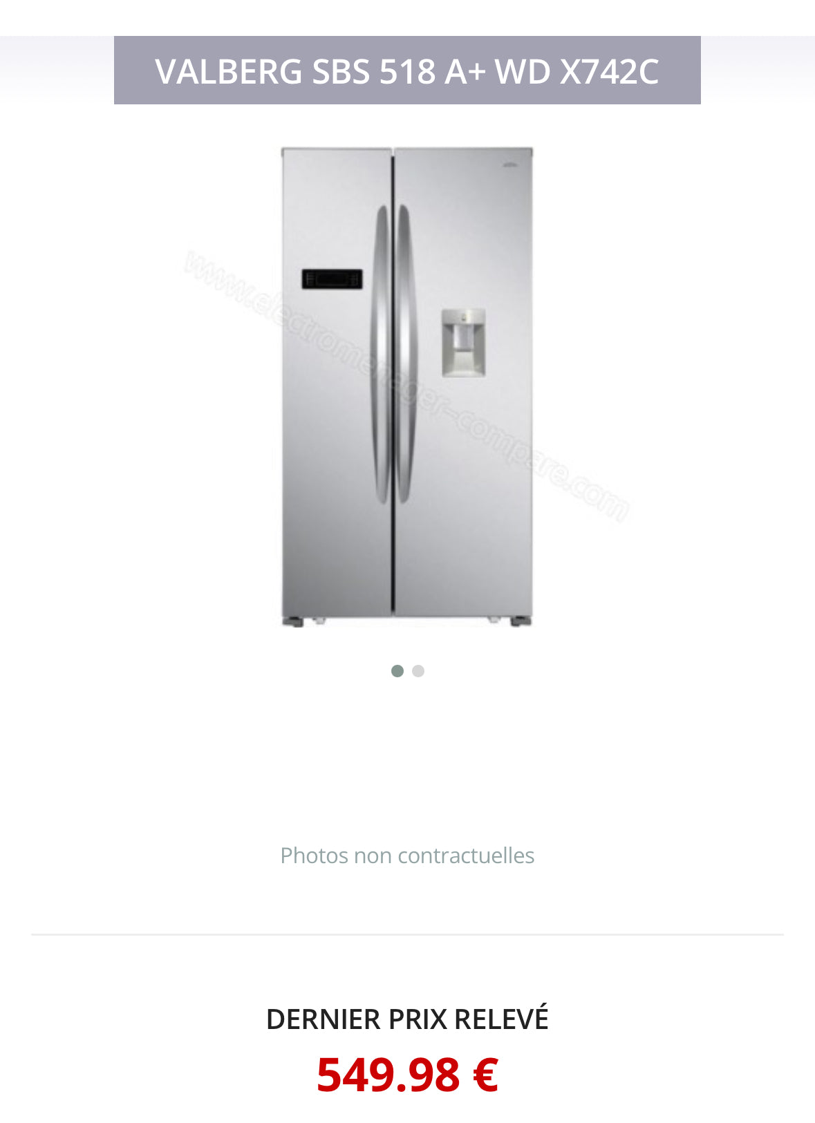 Frigo Américain VALBERG No Frost GARANTIE 1 AN