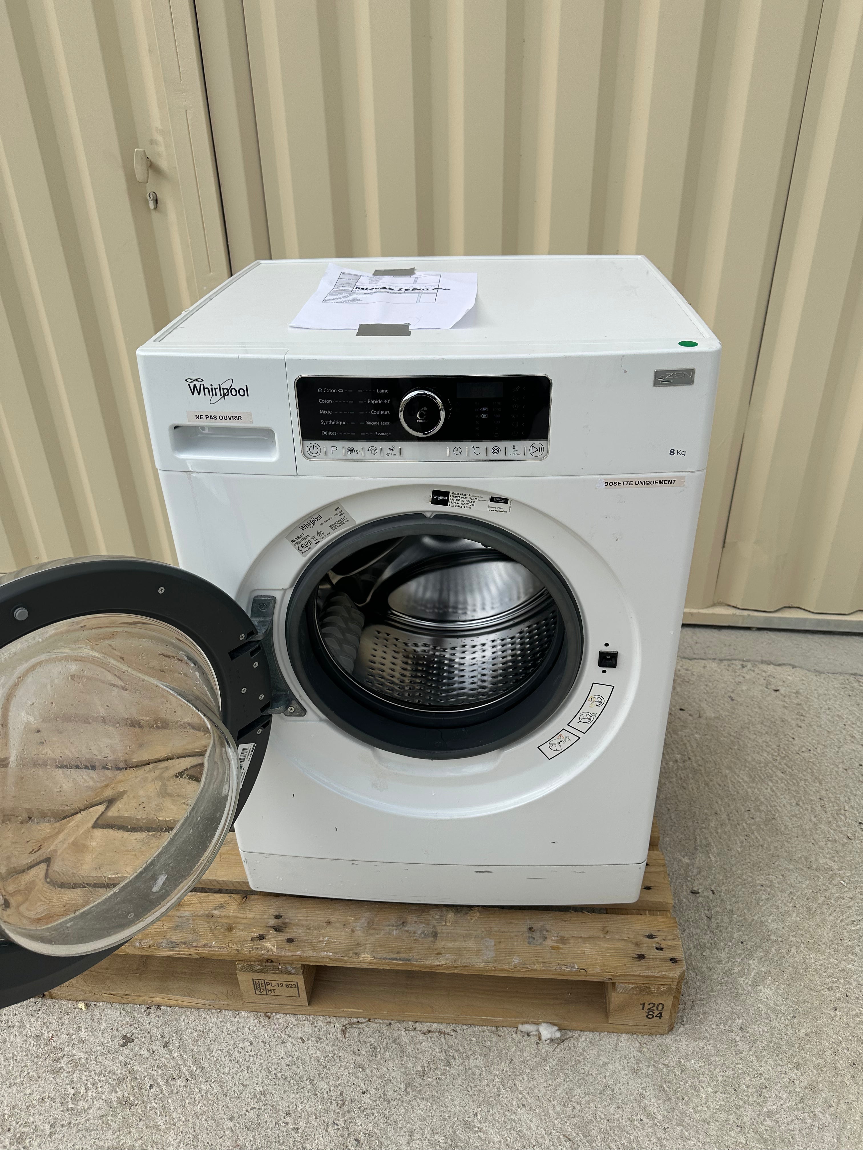 Lave-Linge WHIRLPOOL 8 Kg GARANTIE 1 AN
