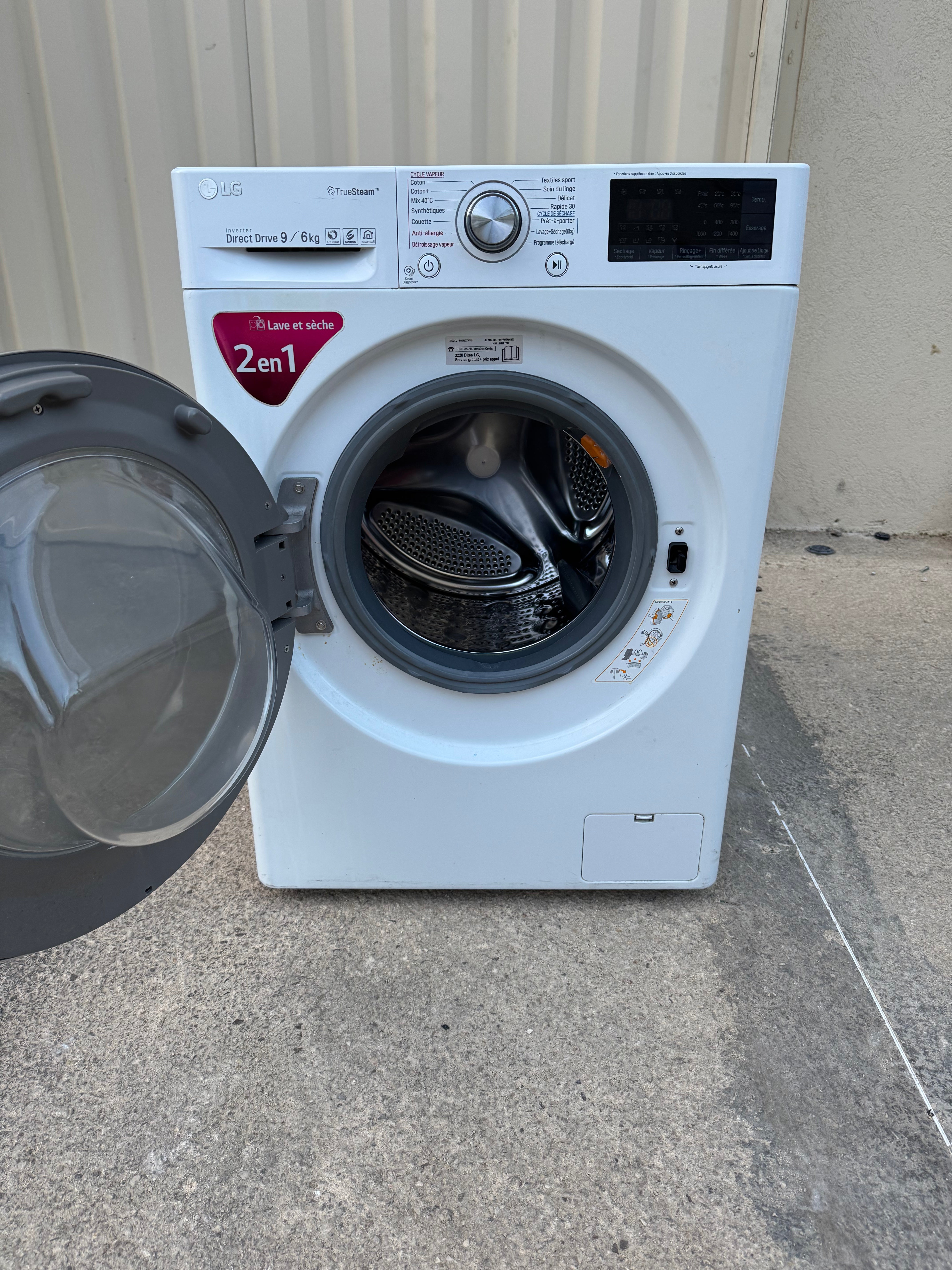 Lave-Linge Séchant LG 9 / 6 Kg GARANTIE 1 AN