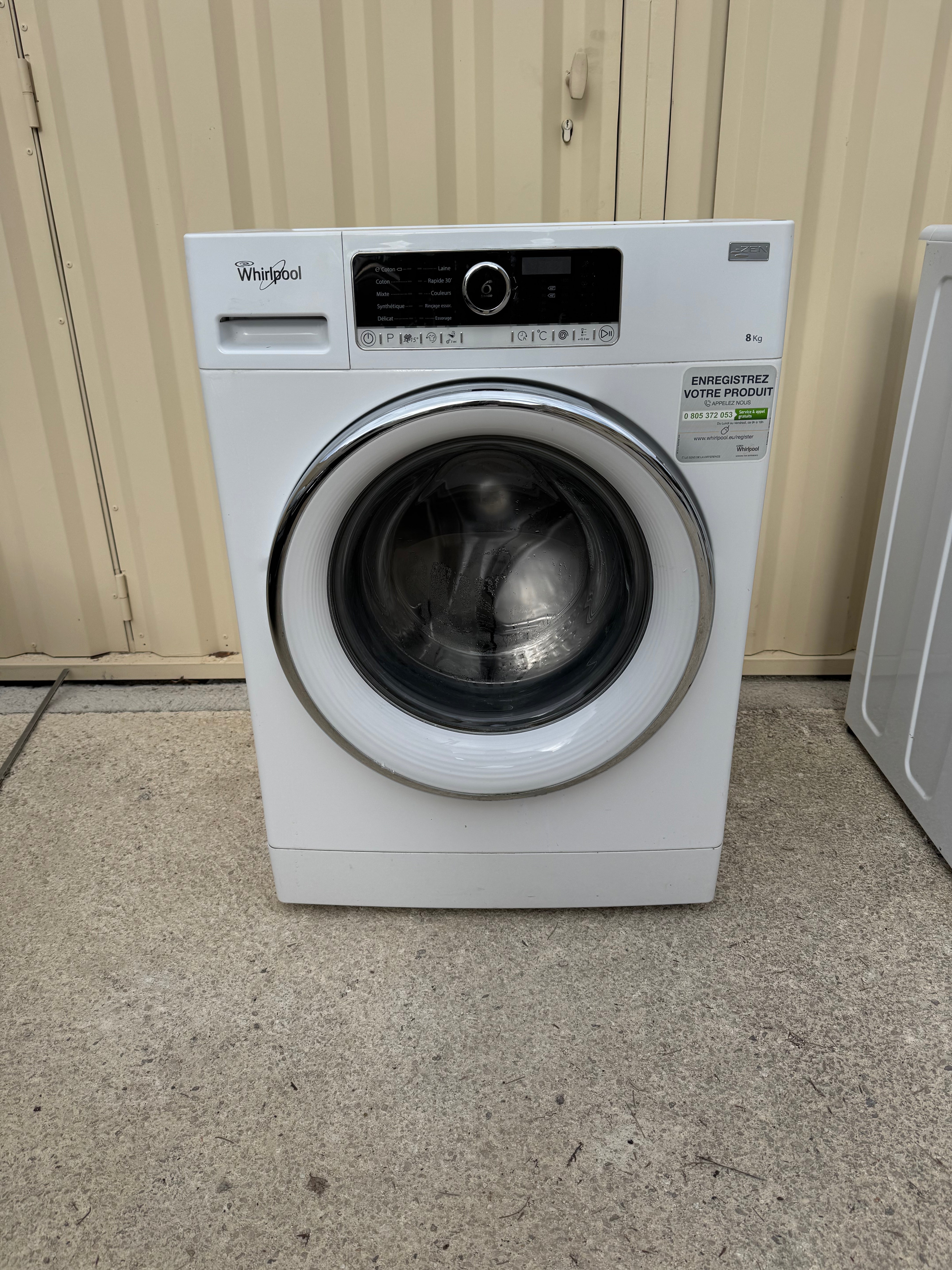 Lave-linge WHIRLPOOL 8 Kg GARANTIE 1 AN