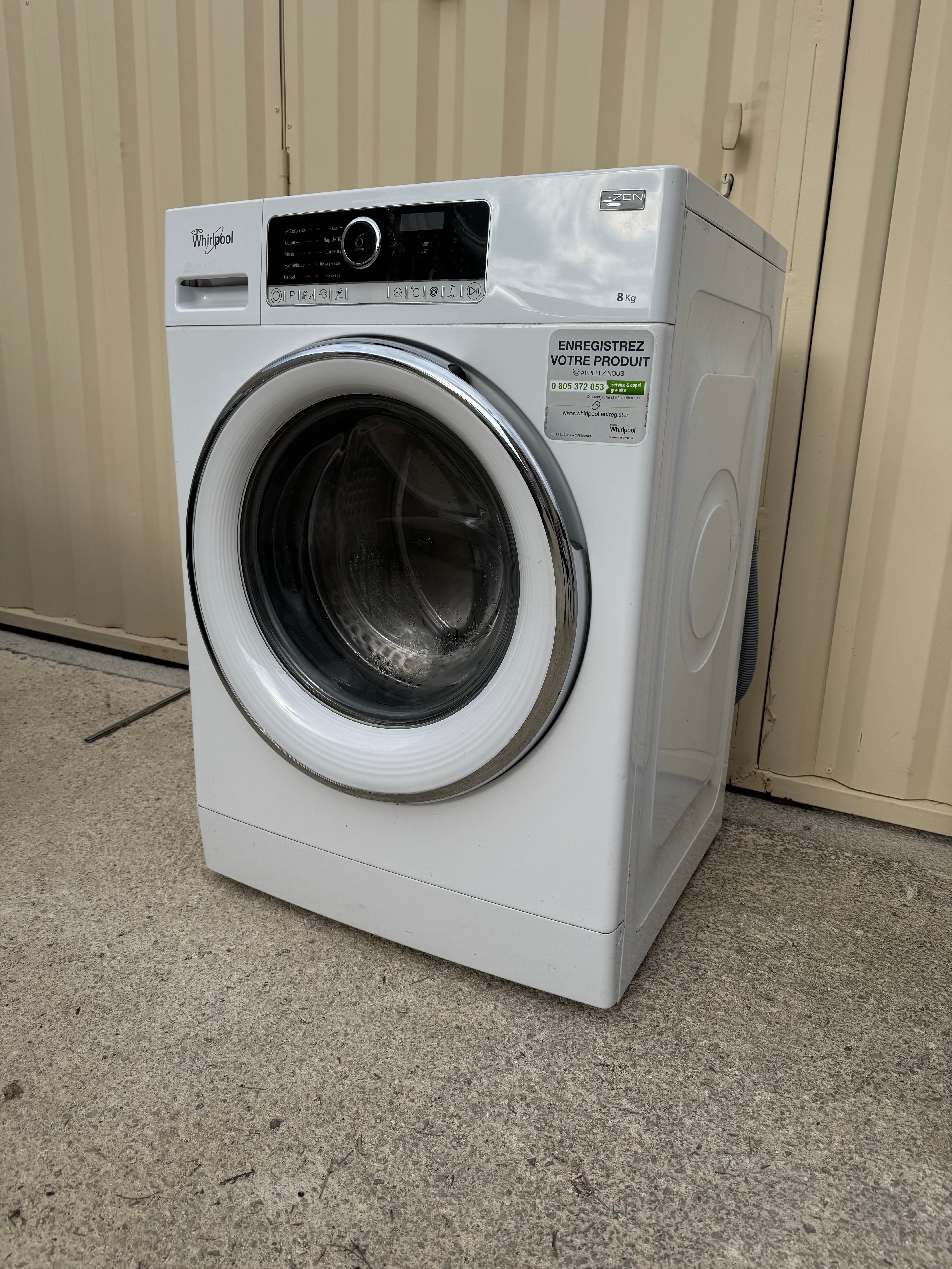 Lave-linge WHIRLPOOL 8 Kg GARANTIE 1 AN