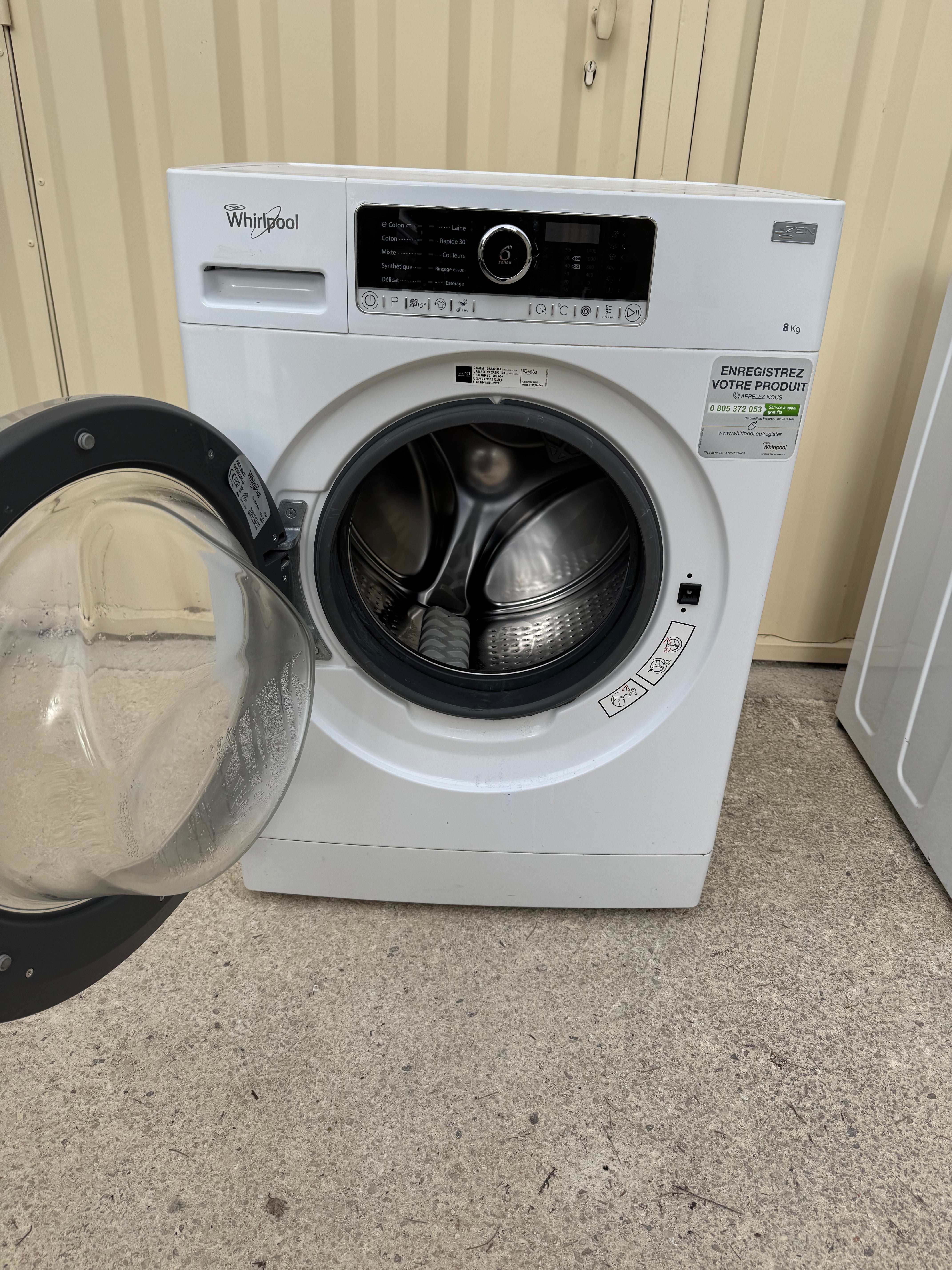 Lave-linge WHIRLPOOL 8 Kg GARANTIE 1 AN