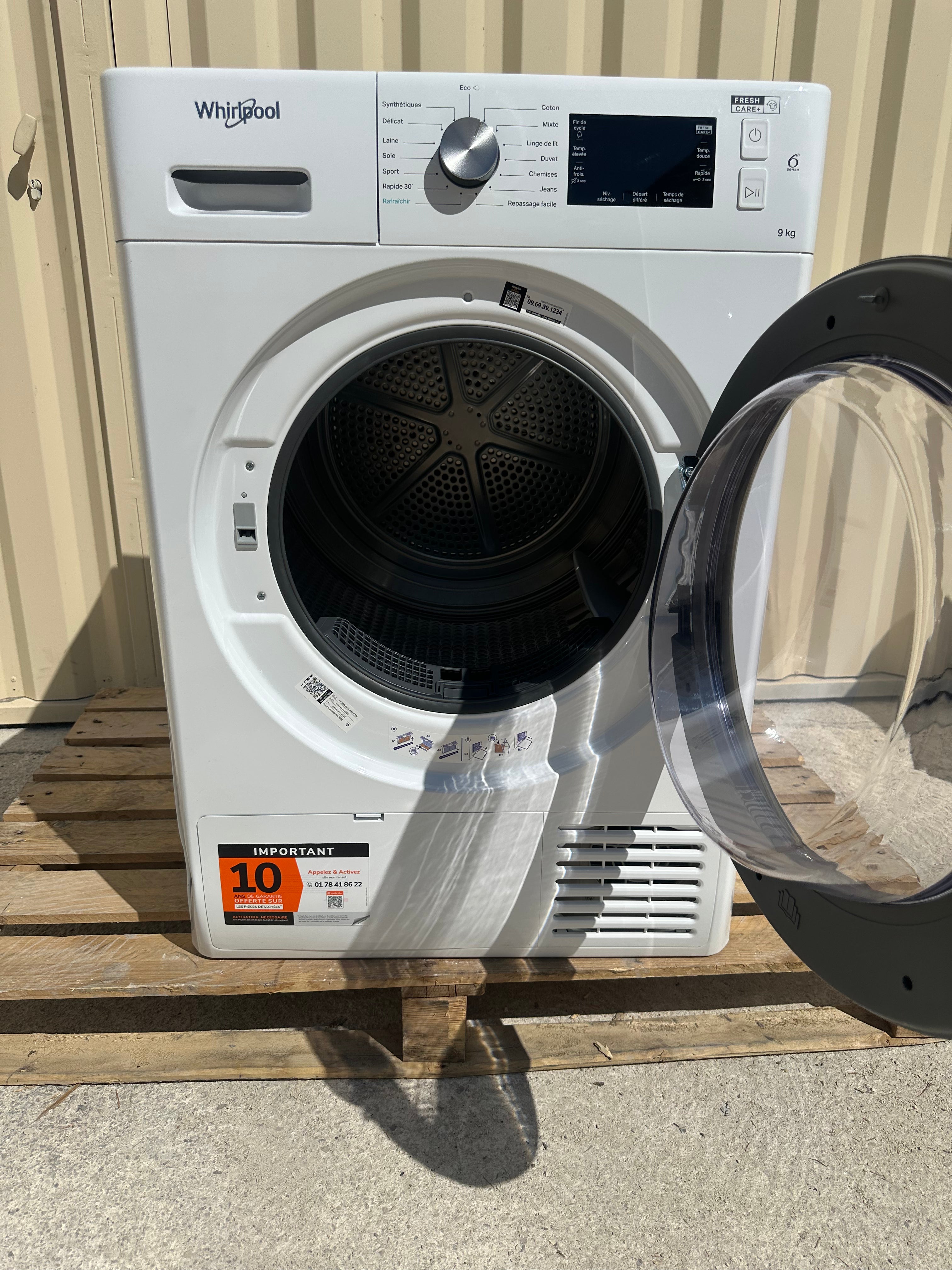 Sèche-Linge WHIRLPOOL 9 Kg Comme NEUF  ( Très Peu Servi ) GARANTIE 2 ANS