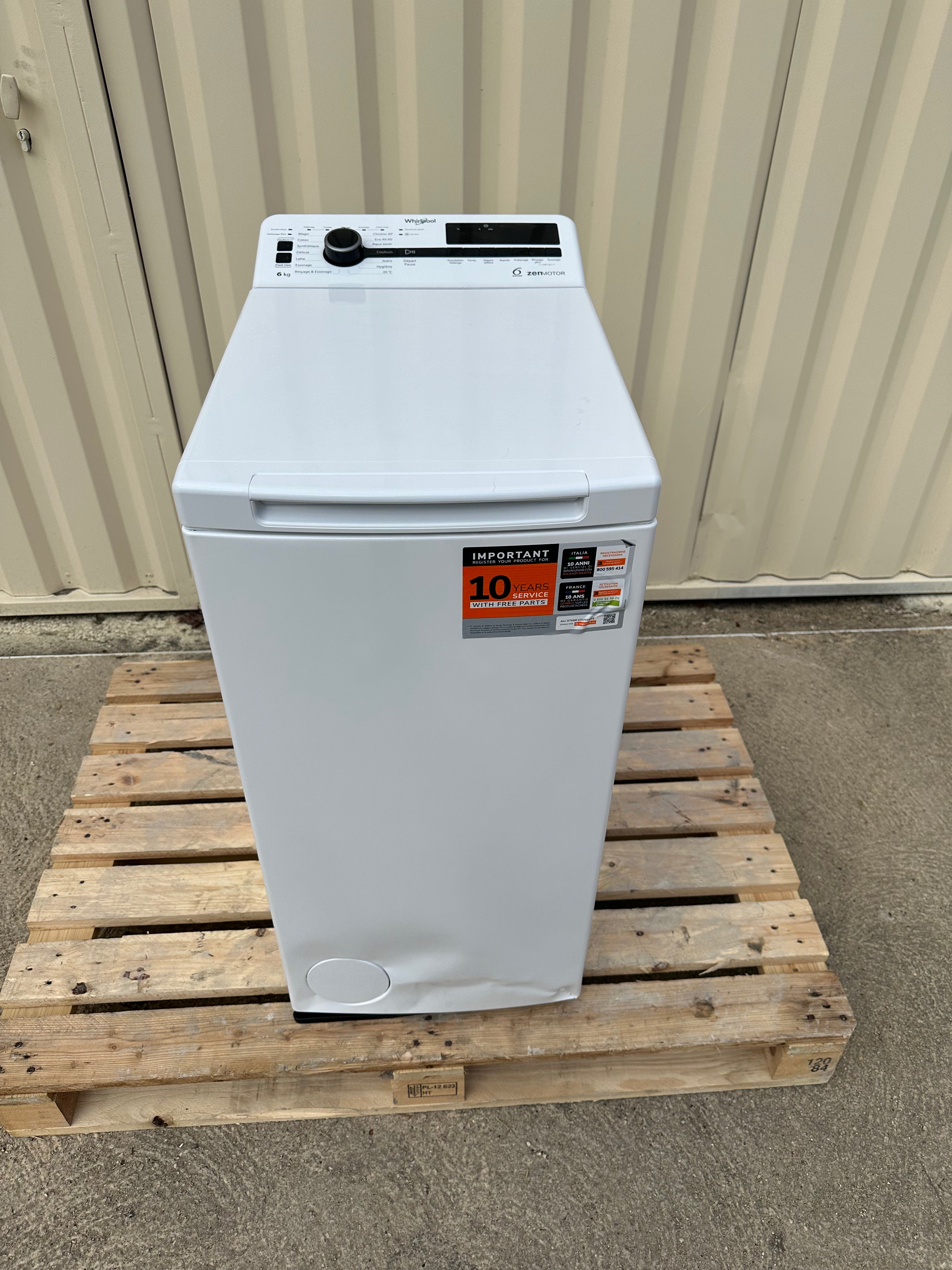 Lave-Linge Top WHIRLPOOL 6 Kg NEUF ( Avec Défaut d’Aspect) GARANTIE 1 AN