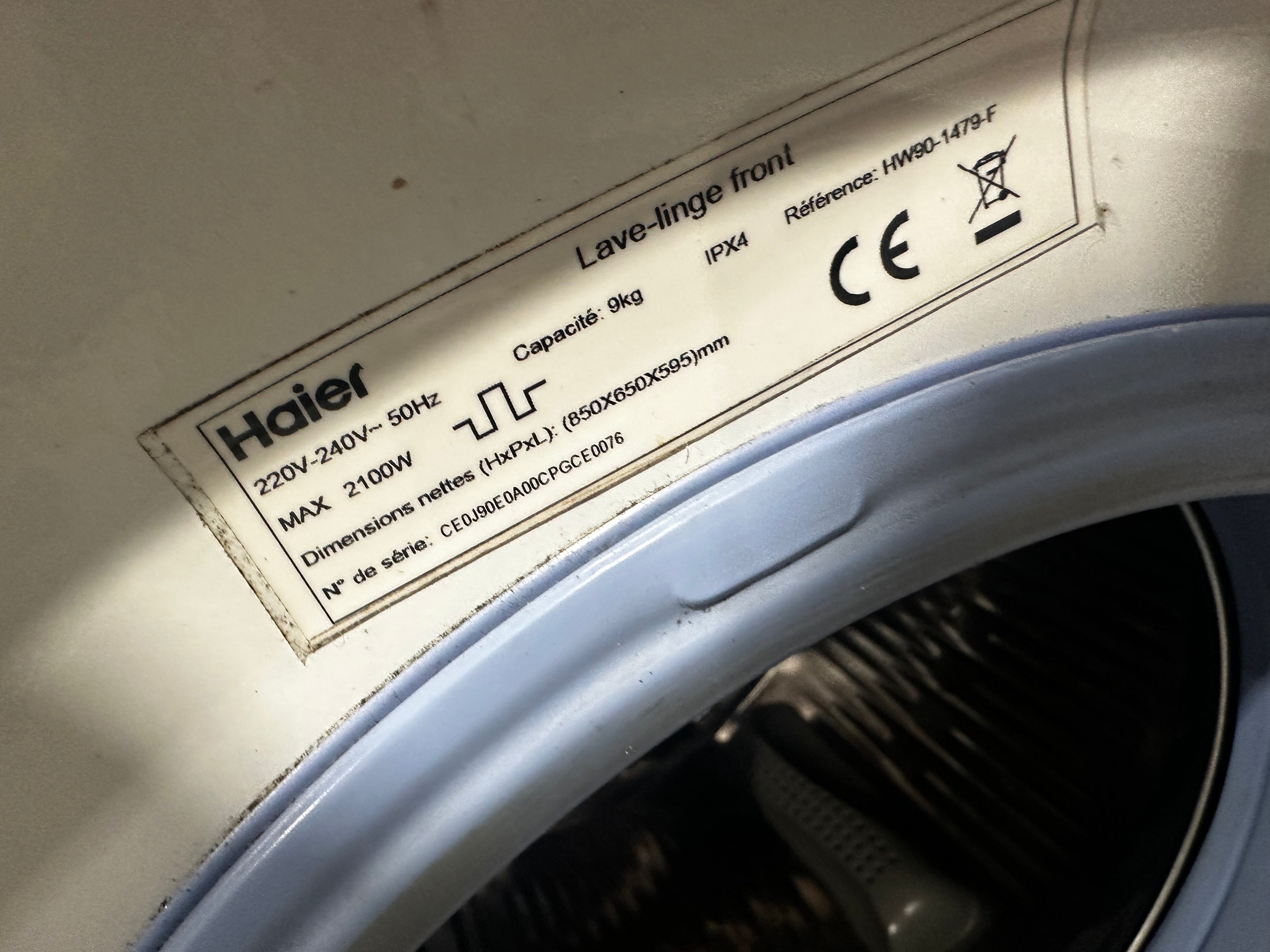 Lave-linge Haier 9Kg GARANTIE 1 AN