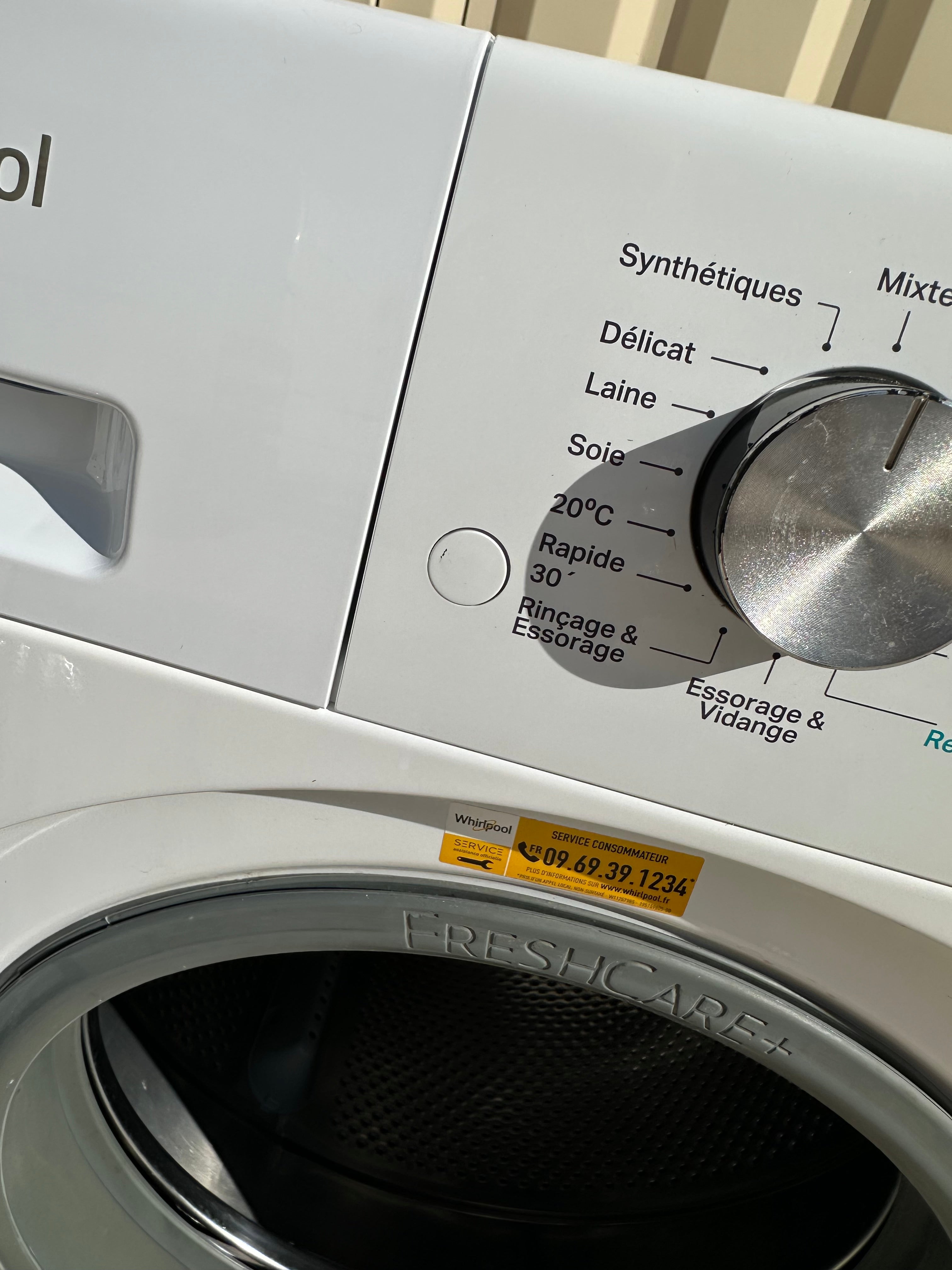 Lave Linge WHIRLPOOL 9Kg Garantie 1An