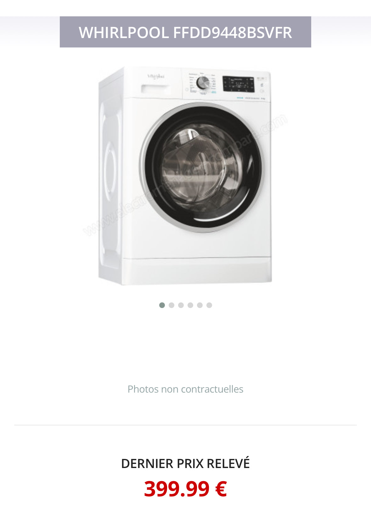 Lave Linge WHIRLPOOL 9Kg Garantie 1An